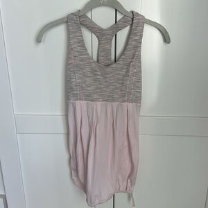 Lululemon Tank Top Light Baby Pink & Gray Striped Womens Size 4